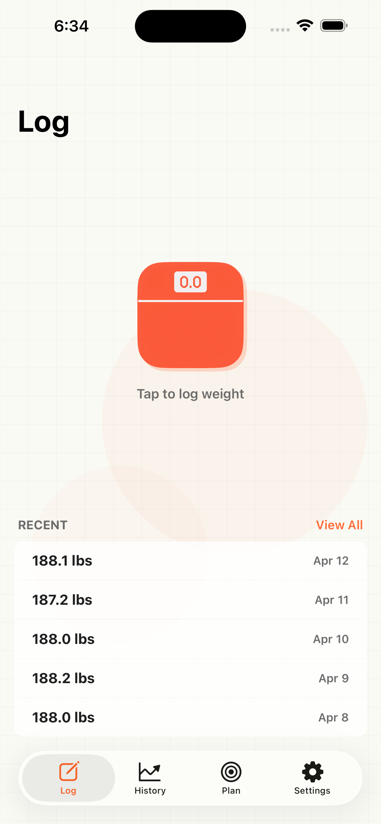 Log your weight